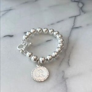 Karine Sultan Ball Chain Bracelet with charm